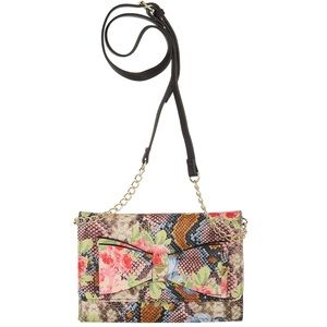 🎀 Luv Betsey | Bow Multicolor Snakeskin Crossbody w/ Wallet Organizing Pockets